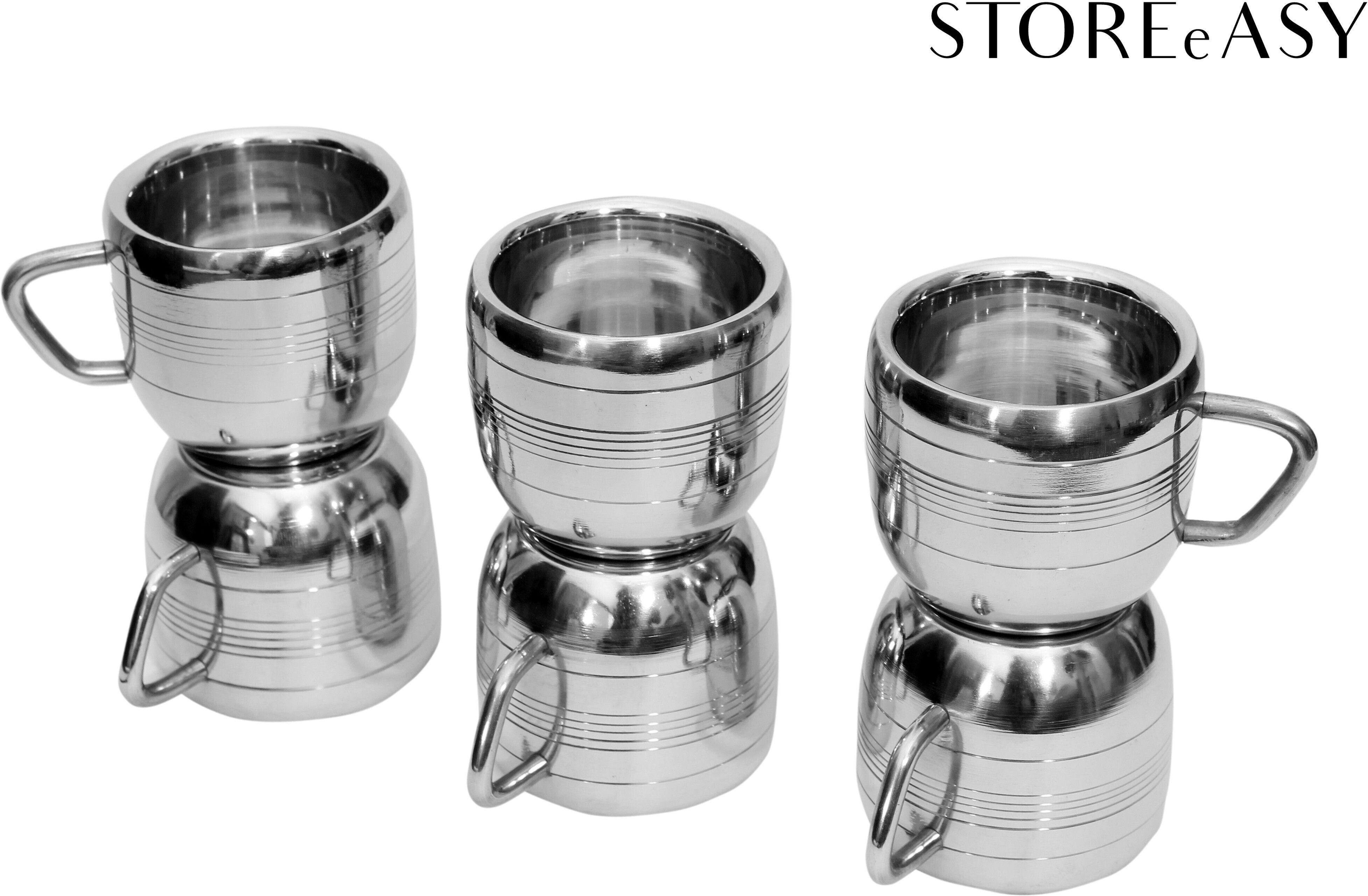 Pack of 6 Stainless Steel STAINLESS STEEL TOOL TOUCH APPLE DESIGN DOUBLE WALLED CUPS(SET OF 6PC)-image-10