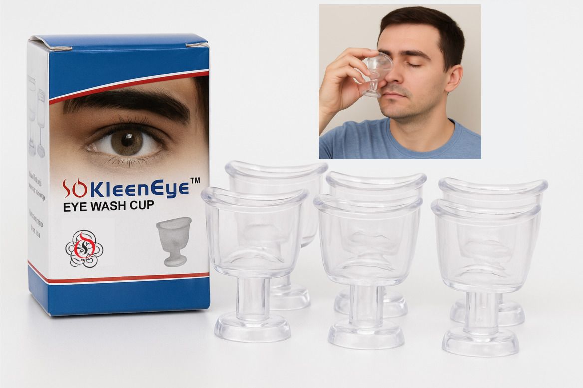 seagulls olivon Pack of 6 Plastic SO Kleen Eye Wash Cup | Eye Cleaning & Irrigation Cup | Reusable | Transparent-picture-23