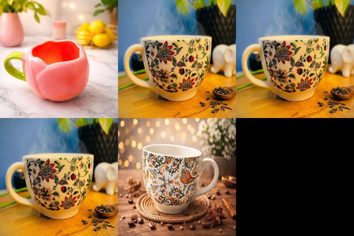 abhi creation Ceramic pack of 5cup_set_multicolour_ceramic-722-picture-39