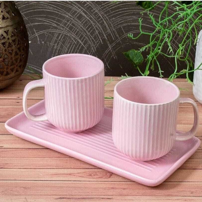 aav world cup Pack of 1 Ceramic Pink and White double shed Mugs-picture-25