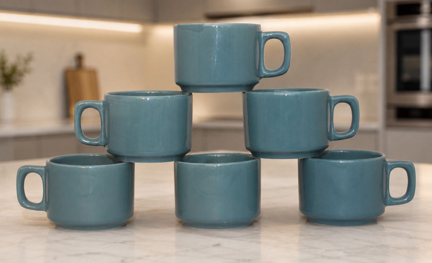 Pack of 6 Ceramic Tea & Coffee Mug Glossy Finish Cups Hotelware Cup for Home & Office 150 ML-image-33
