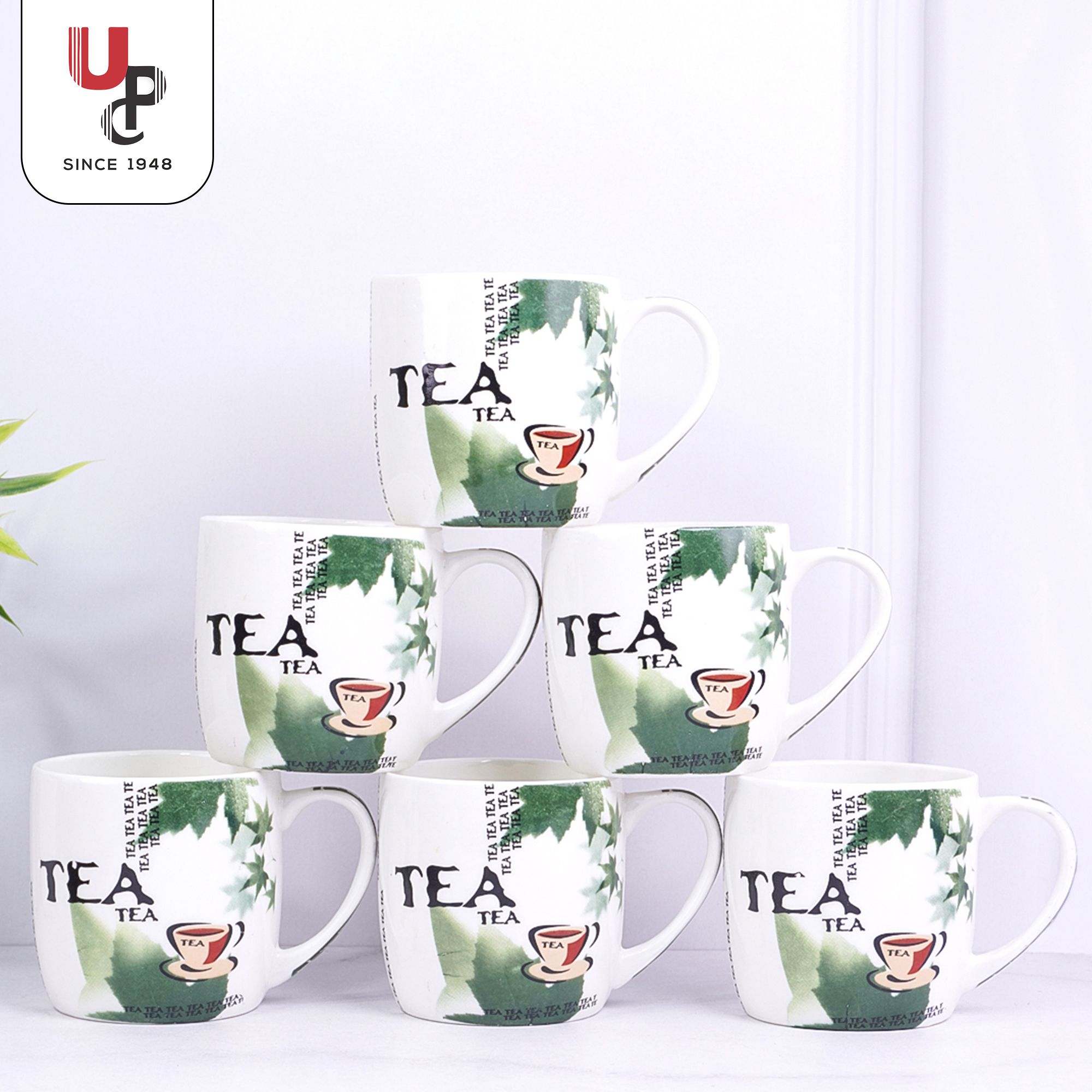 Pack of 6 Bone China Multi Color Decal Set Of 6 Cups Of Fine Bone China Ceramics Tableware, Daily Use Kitchen Ware *Cappuccino Series
