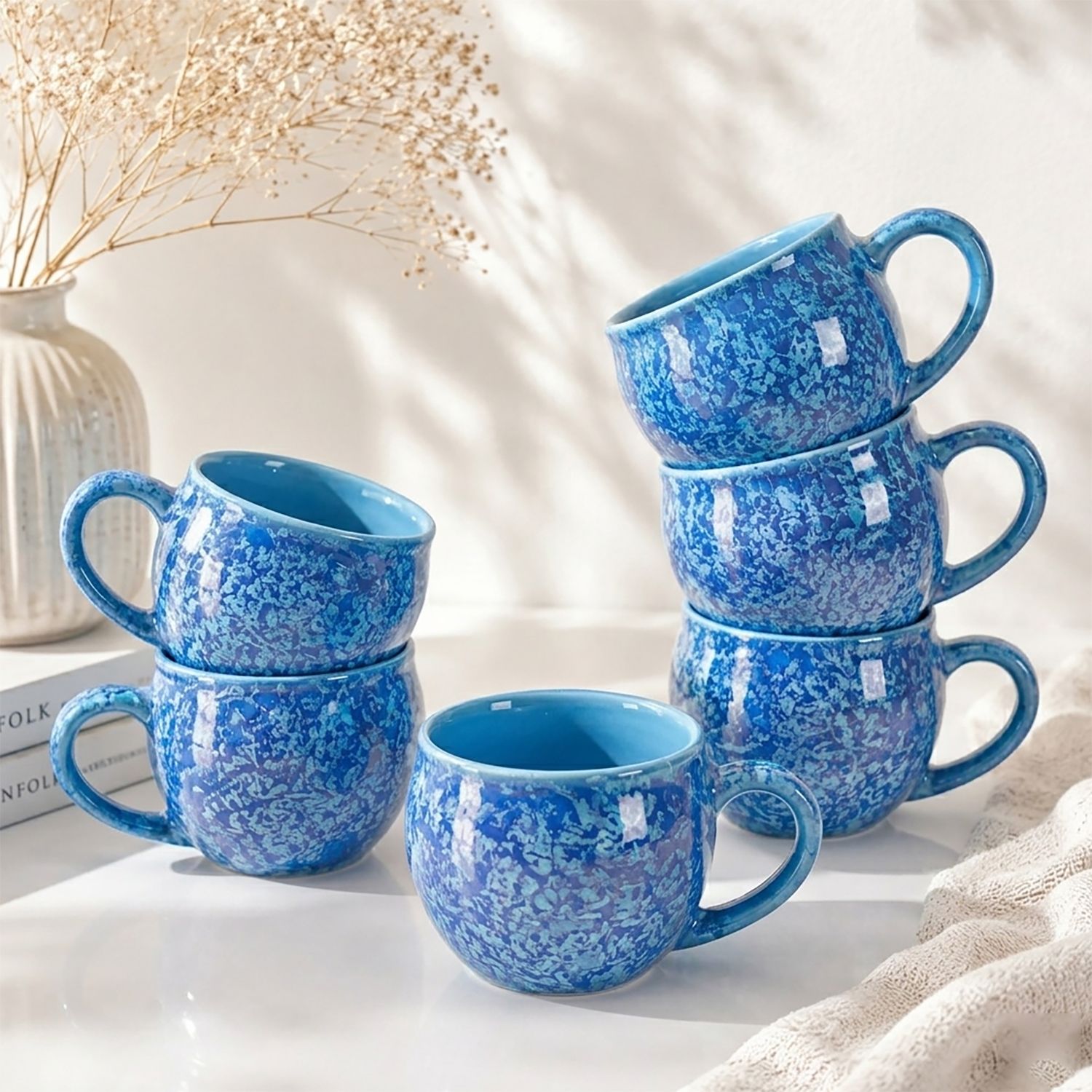d'maiolica Pack of 6 Ceramic, Bone China Premium Quality Small Size tea cup set of 6, coffee cups-picture-23