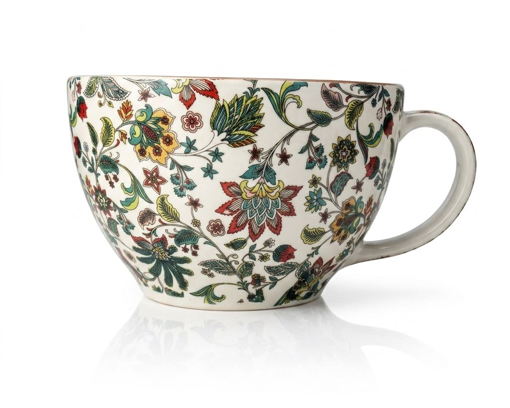 Pack of 1 Ceramic Fariya Premium Ceramic Soup Cup Pack of 1, Floral Coffee Mug with Handle-image-44