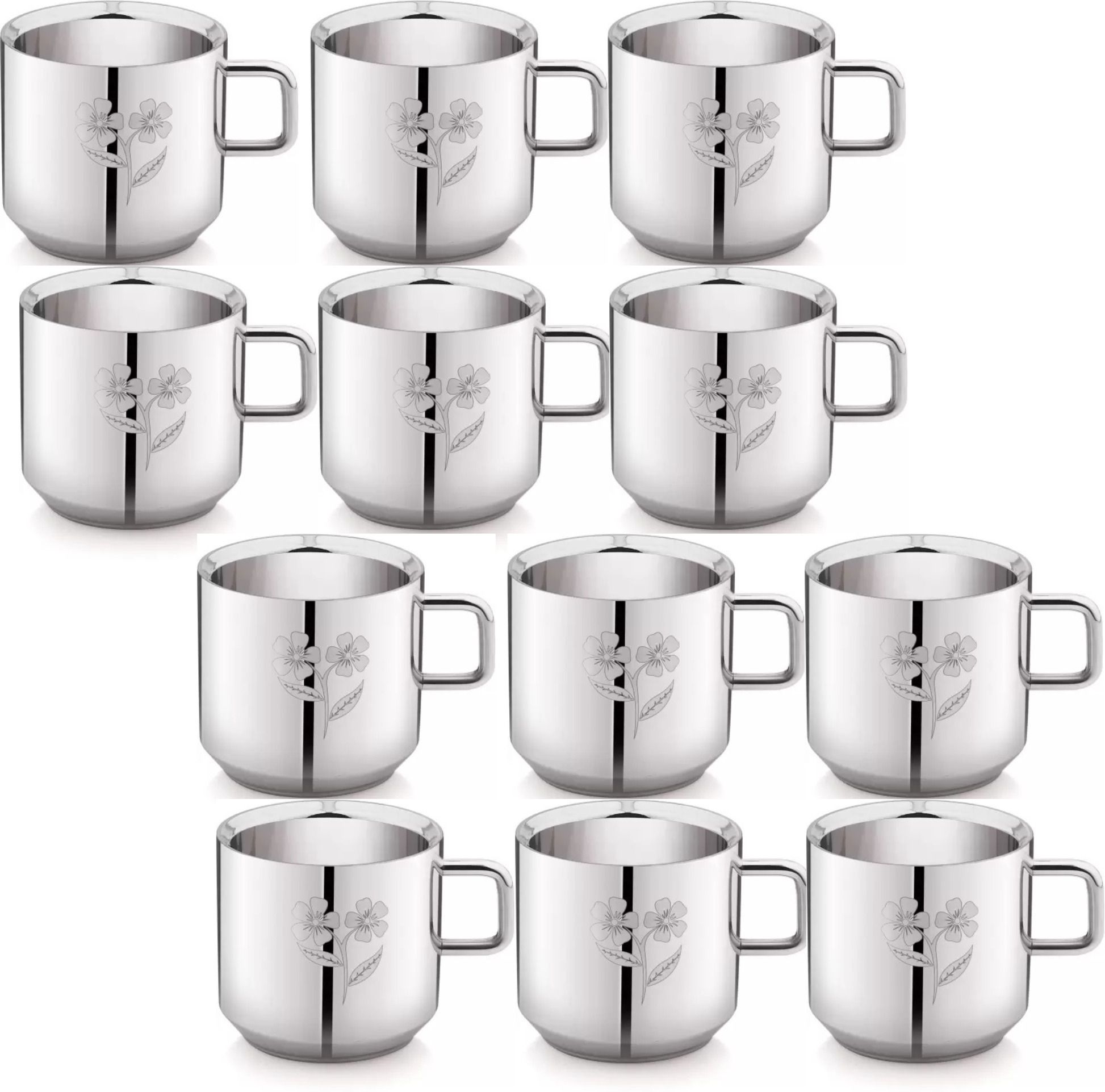 Pack of 12 Stainless Steel Laser Print Tea,Coffee-image-44