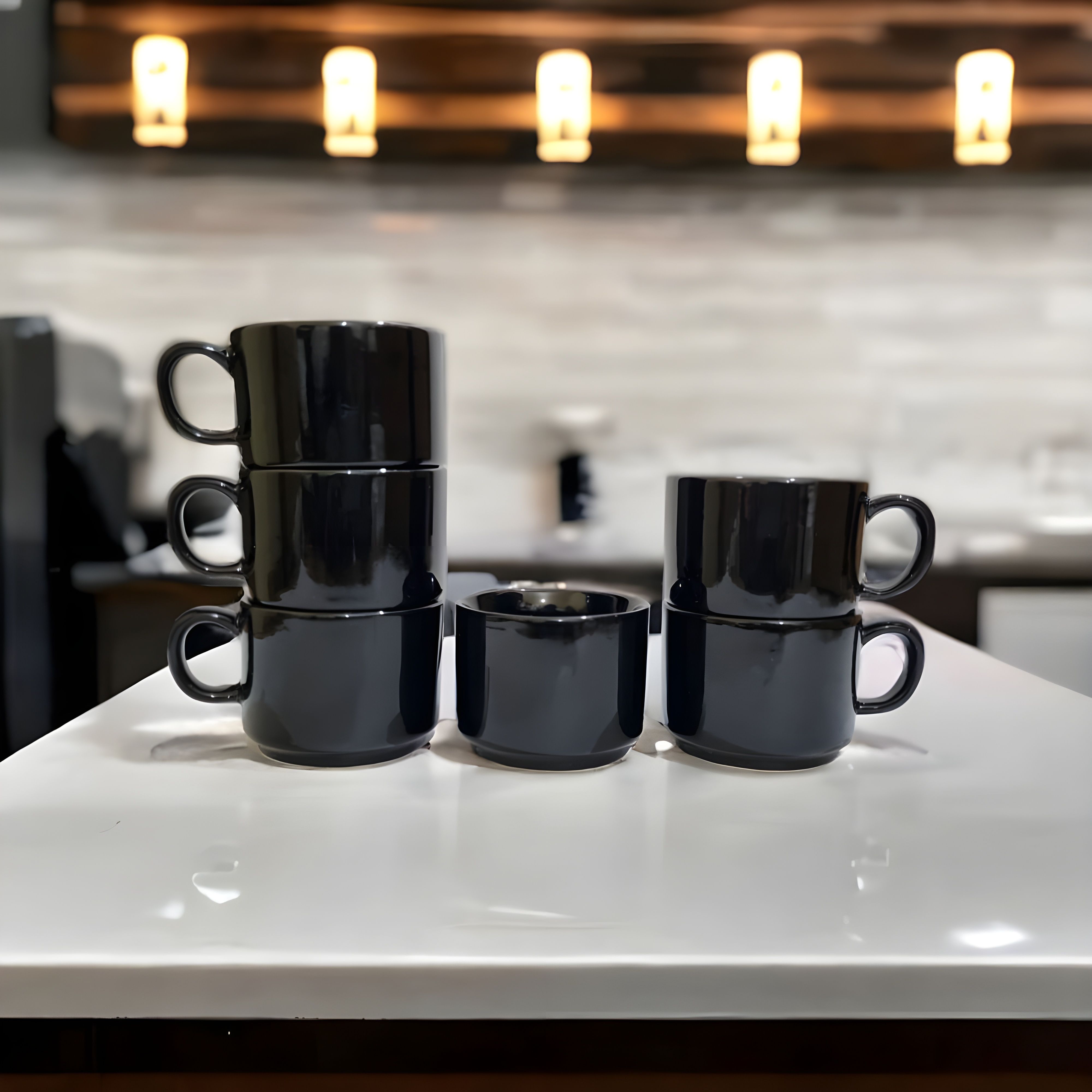Pack of 6 Ceramic Black Tea/Coffee Cup Set - 170 ML Each-image-28