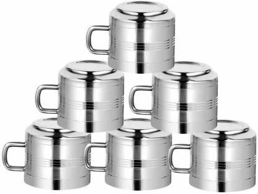 sitaram creation Pack of 6 Stainless Steel Stainless Steel Stainless Steel Silver Touch Tea & Coffee Cup-picture-37
