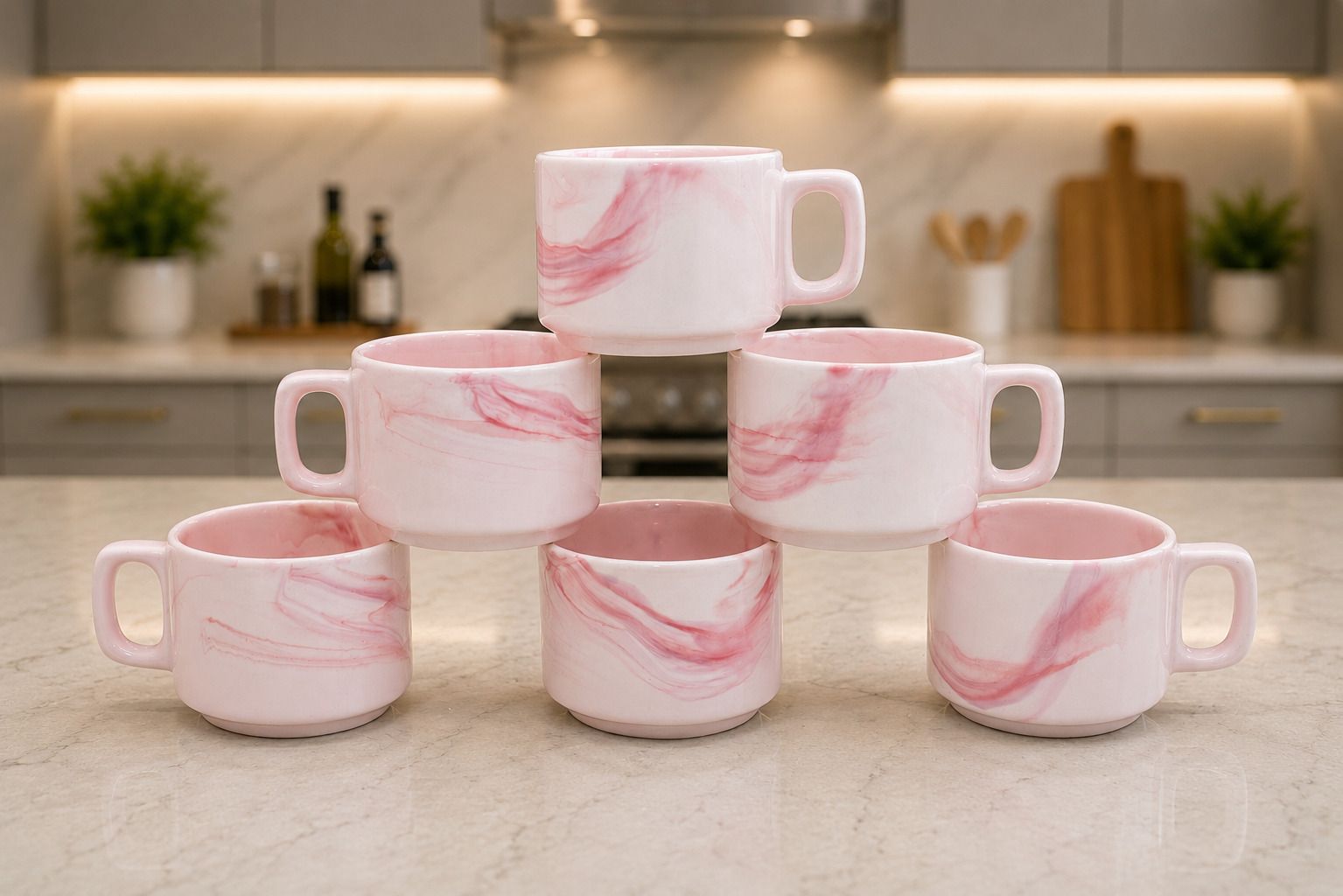 laghima jadon Pack of 6 Ceramic Coffee/Tea Hotel Cup Marble italian Round Design Cups Use Home/Office 150 ML-picture-24