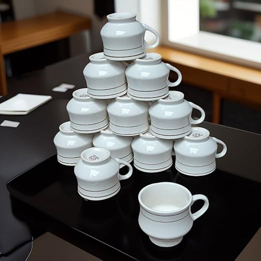 Pack of 12 Ceramic Hotel Grade Ceramic Tea & Coffee Cups Set of 12 | 100 ml