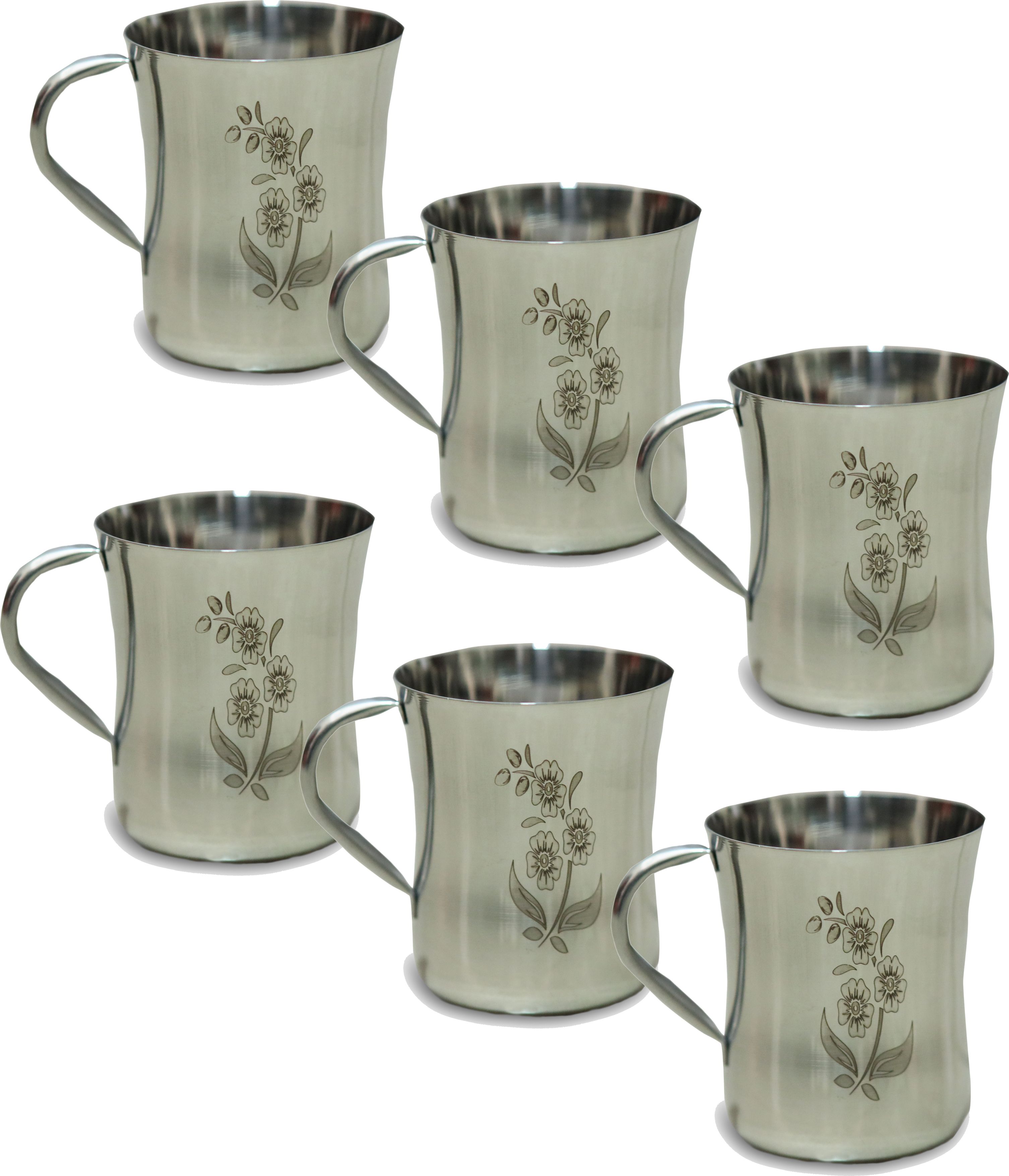 dhruva creation Pack of 6 Stainless Steel Pack of 6 Stainless Steel Tea/Coffee Cup Set of 6 (Silver, Cup Set)-picture-10
