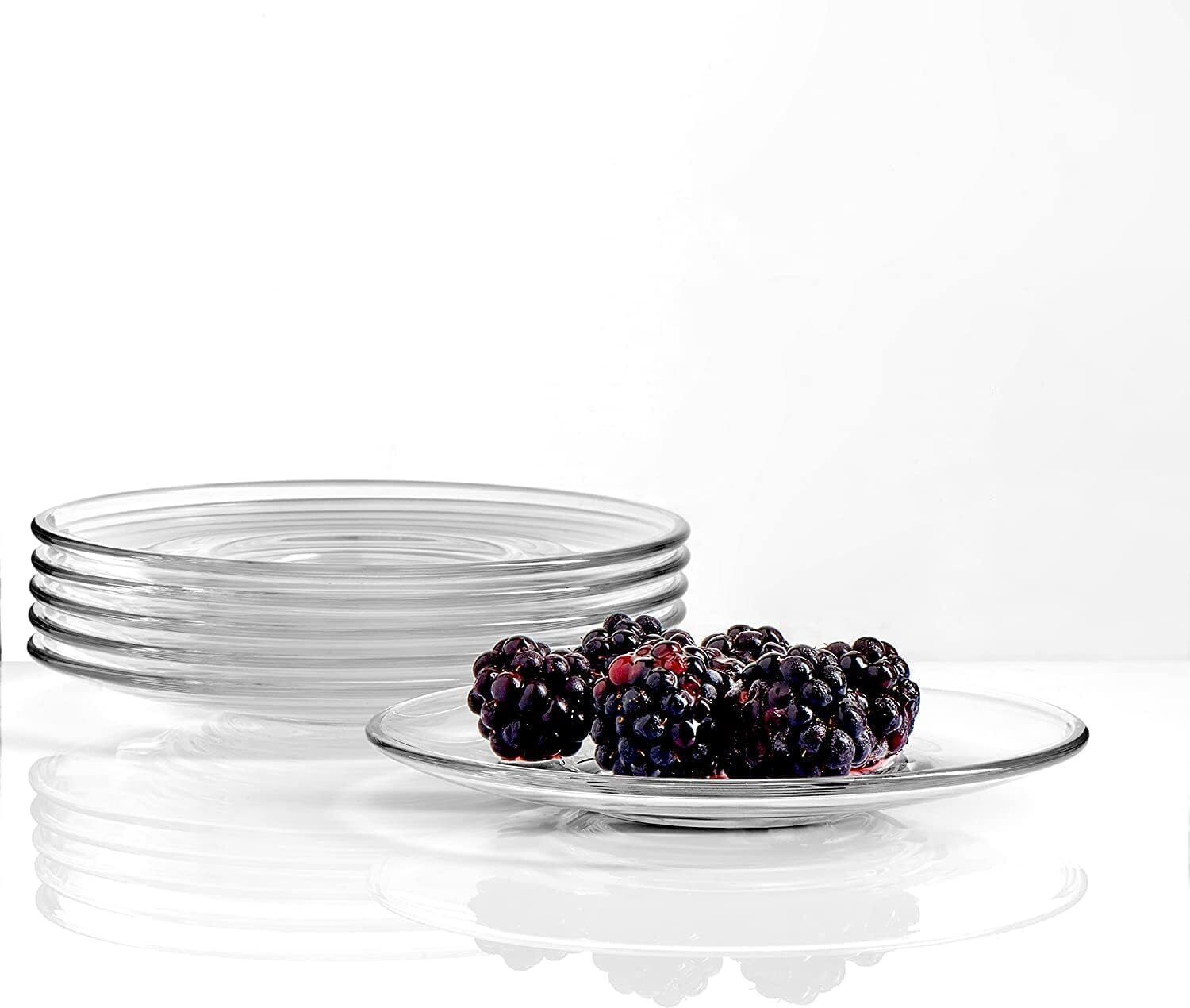 namaste kitchen Pack of 6 Glass Durable Transparent Cup Plate Turkish Tea Glass Plate Saucer-picture-45
