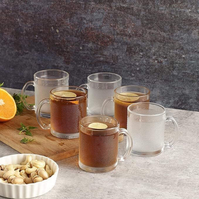 greatzon Pack of 6 Glass Italian Premium Tea Cup Set For Home Party Restaurant-picture-39
