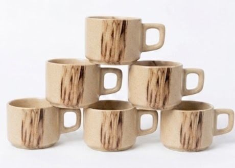 royes creations Pack of 6 Ceramic Beige Cup-picture-36