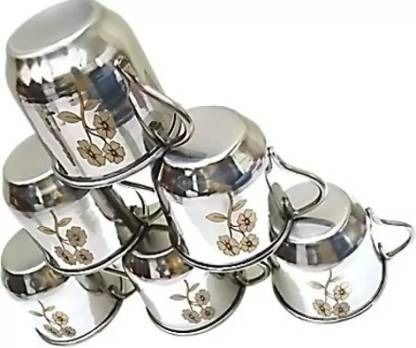 storeeasy Pack of 6 Stainless Steel Tea Cup Set | Steel Cups | Coffee Cups| Chai ka Cup | Coffee Mug-picture-15