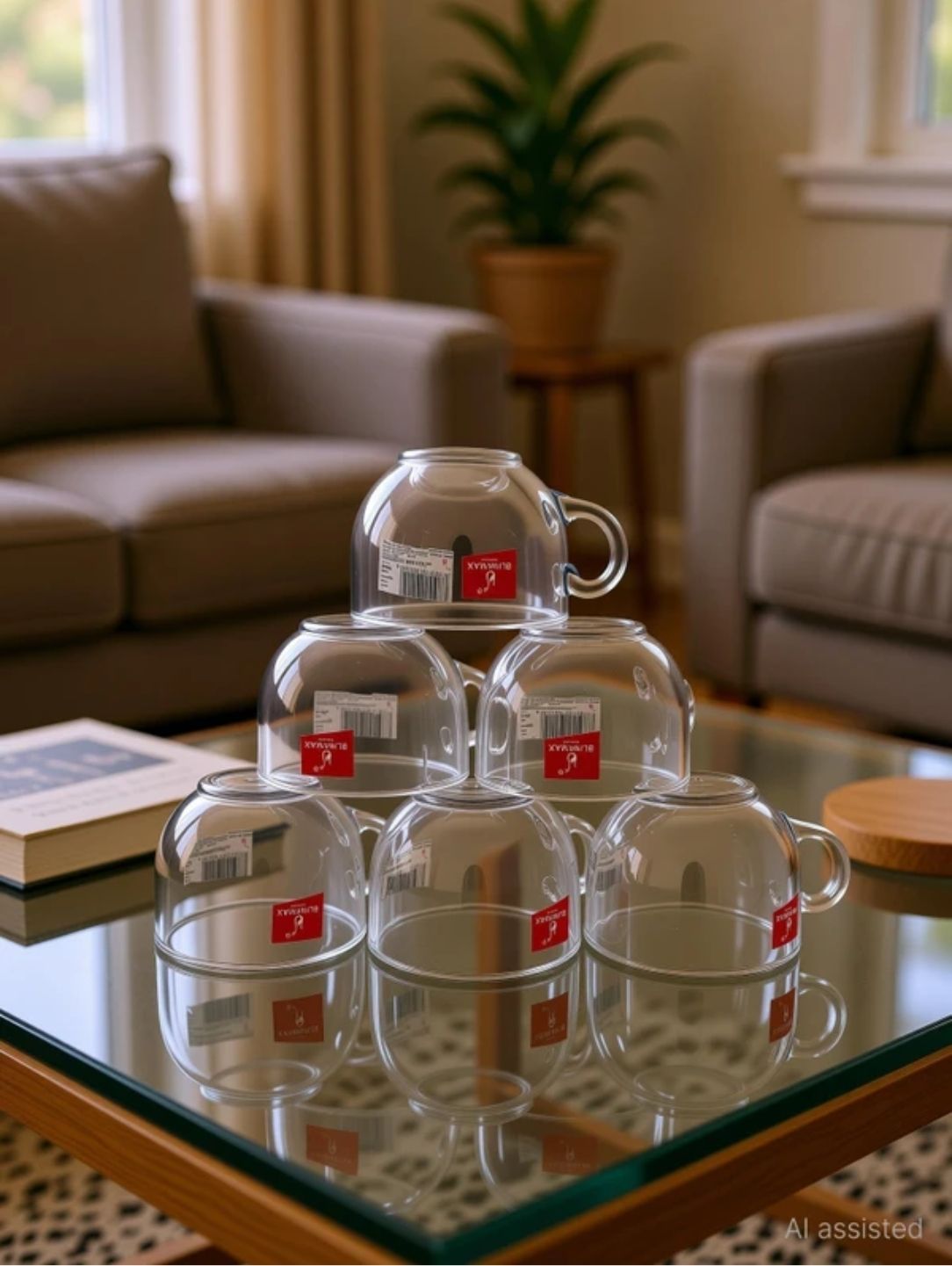 spnk Pack of 1 Glass Transparent Tea Cup Coffee Cup Set Of 6 Made Of Glass 150 ML-picture-38