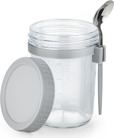 adhunyk Pack of 1 Glass Containers with Lids and Spoons 350 ML Mason Jars for Overnight Oats Jars-picture-24