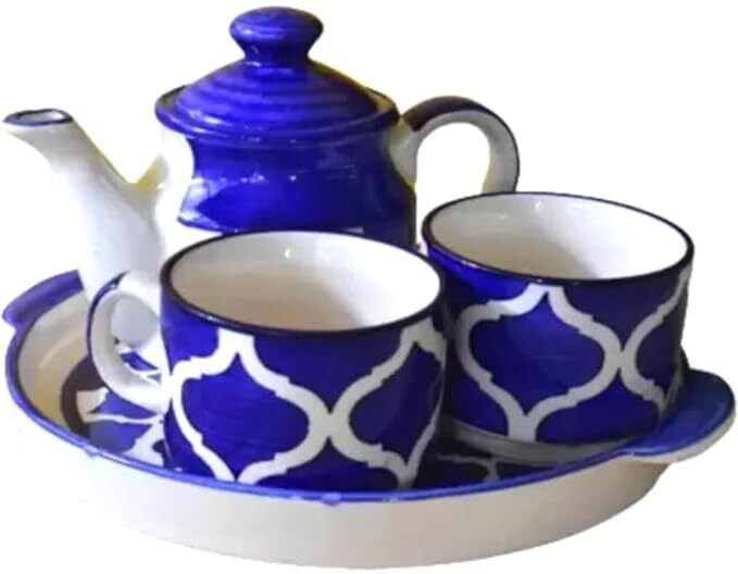 Pack of 1 Ceramic Hand Painted Kitchenware Ceramic Tea Kettle Set | Morning Tea Set-image-47