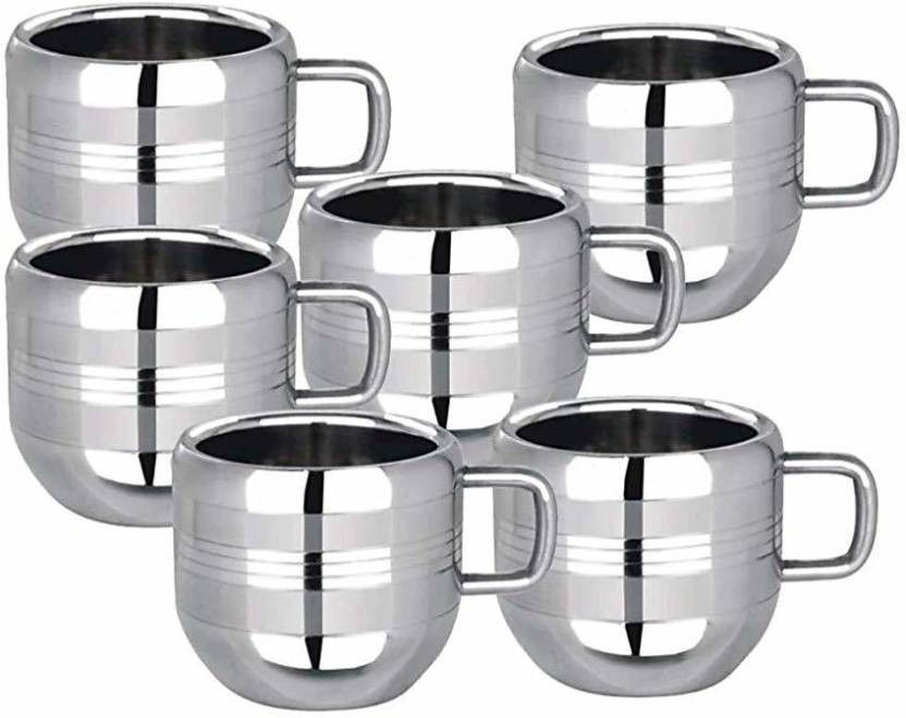 kitchenwonders Pack of 6 Stainless Steel double wall cup-picture-16