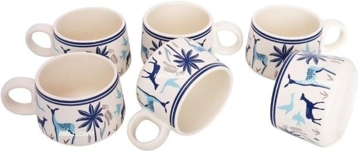 aav world cup Pack of 6 Ceramic B DEER IN WHITE CERAMIC CUP-picture-34