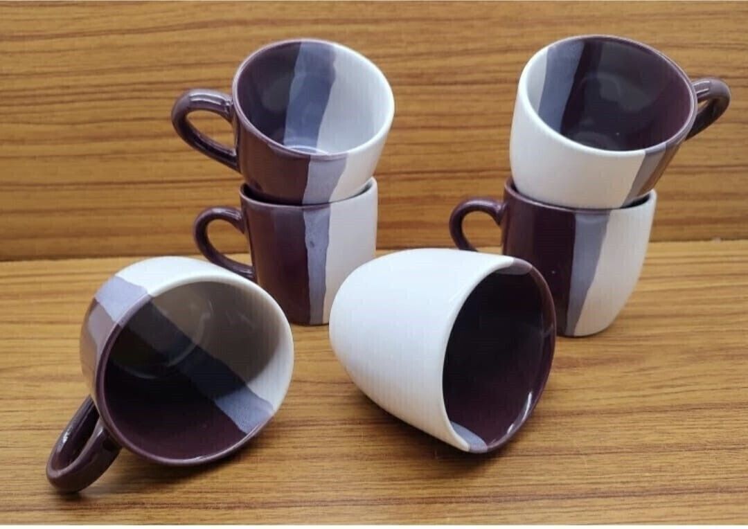 Ceramic PURPLE WHITE DOUBLE SHED CERAMIC CUP-image-27