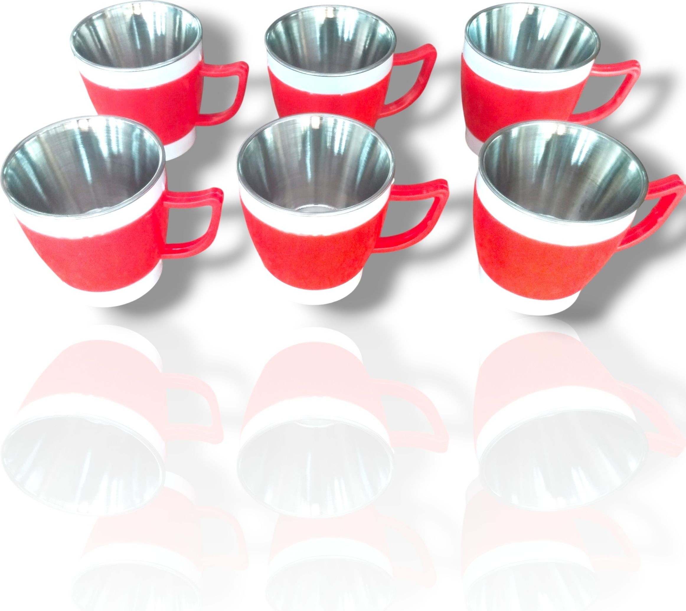 matking Pack of 6 Steel, Plastic Cup set 50ml-picture-23