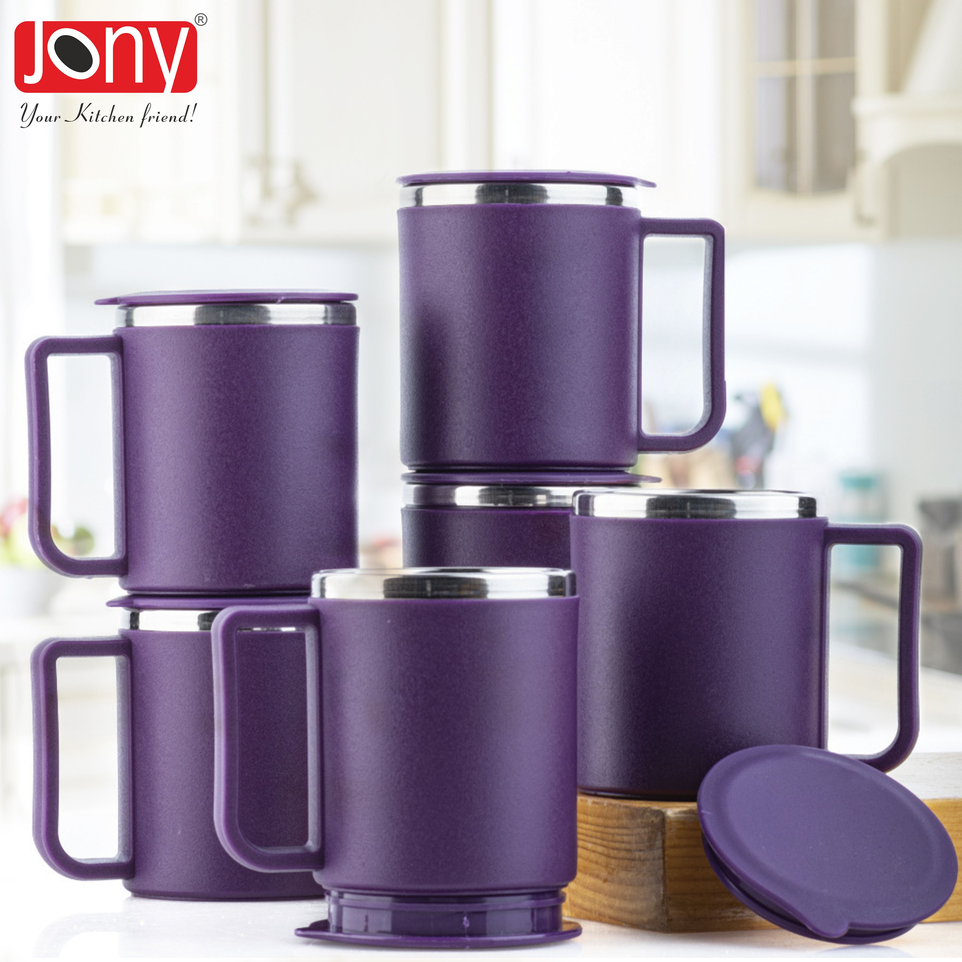 Pack of 6 Plastic, Steel Premium Quality Chai, Tea & Coffee Cup Set - Elegant & Durable for Daily Use-image-41