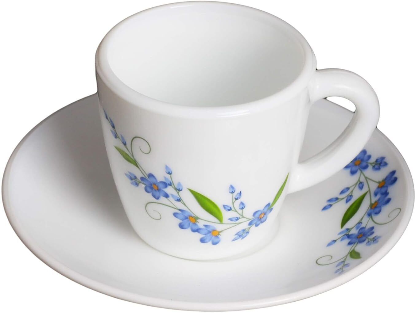 shopbox store Pack of 12 Glass Cup & Saucer Set | Microwave & Dishwasher Safe-picture-14