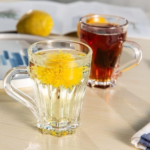 vd global Pack of 6 Glass Premium Glass Tea & Coffee Mug Collection – Modern Transparent Glass Cups-picture-44