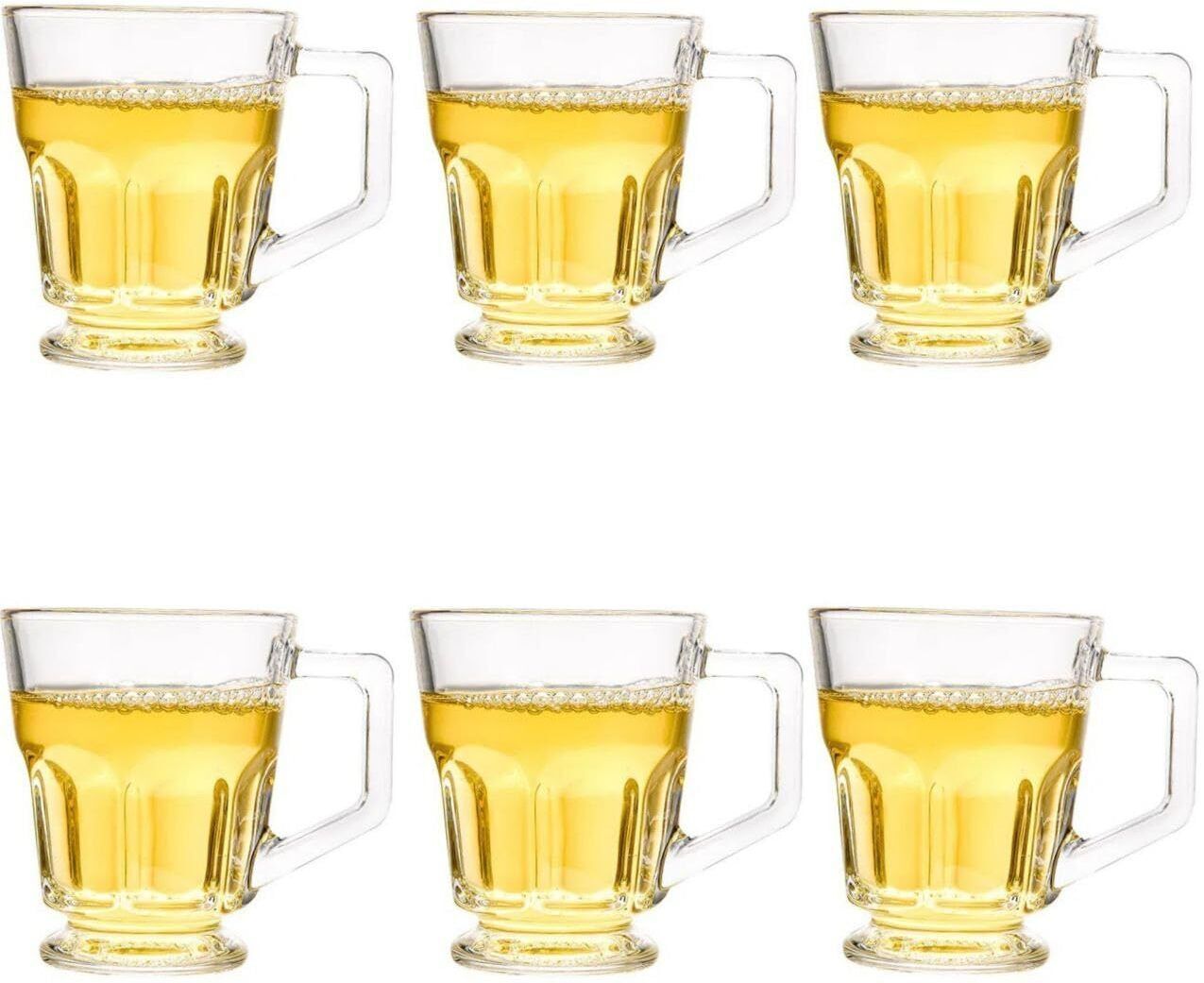 rameshwasrstore Pack of 6 Glass Transparent Glass Coffee Mugs with Handle-picture-38