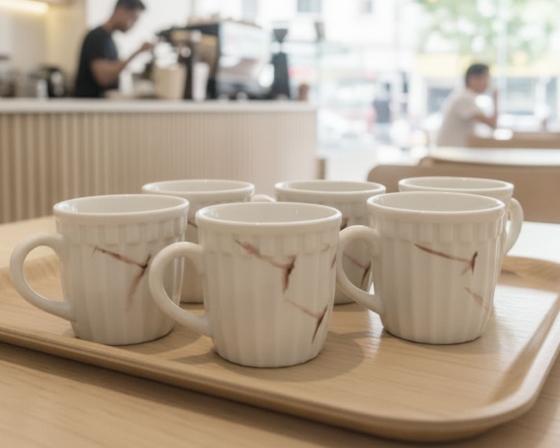 sai shine craft Pack of 6 Bone China Tea cup set of 6 for Home/Office/Gifts-picture-24