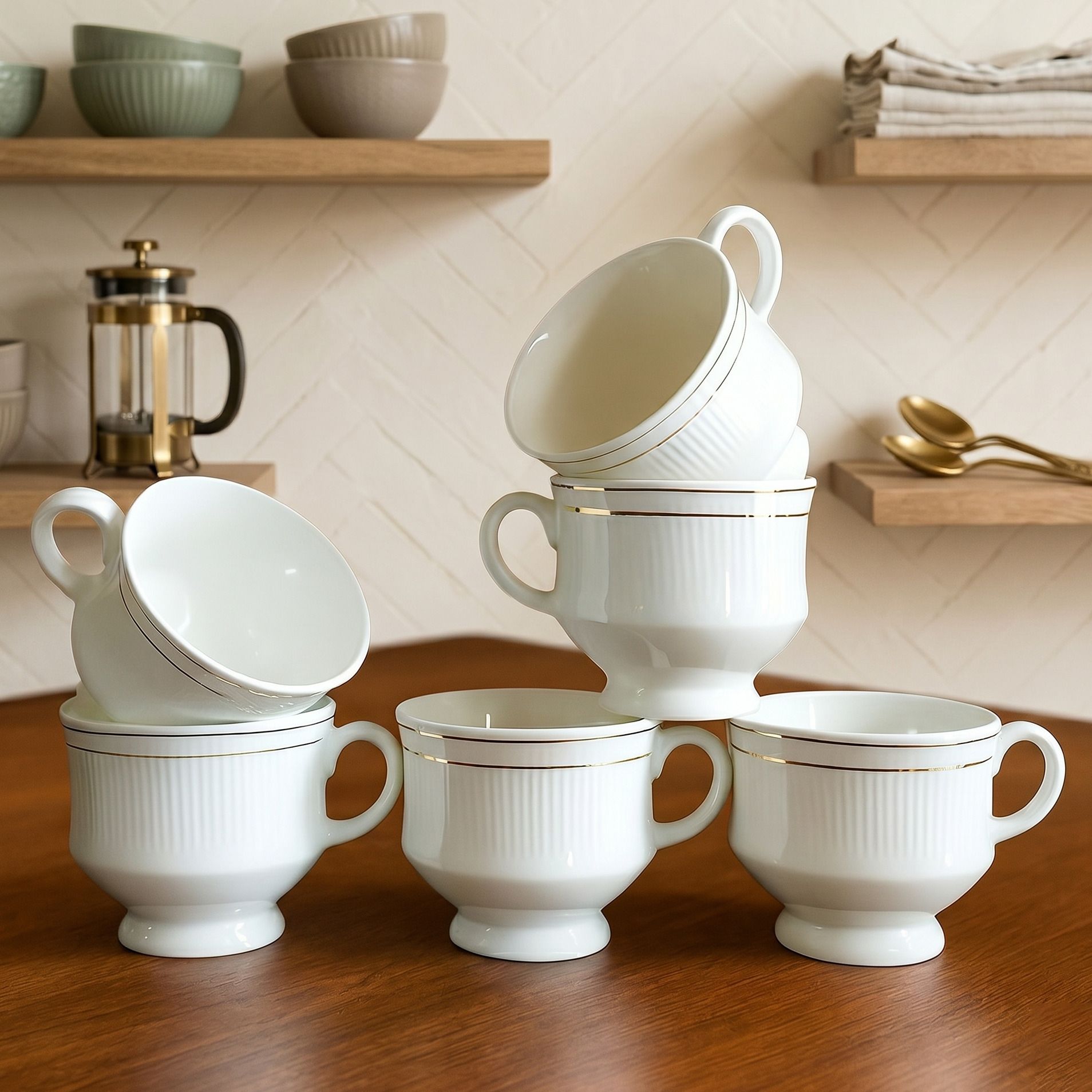 d'maiolica Pack of 6 Ceramic, Bone China Tea Cups Set of 6 | Coffee Mugs for Home Office, perfect for gifting-picture-26
