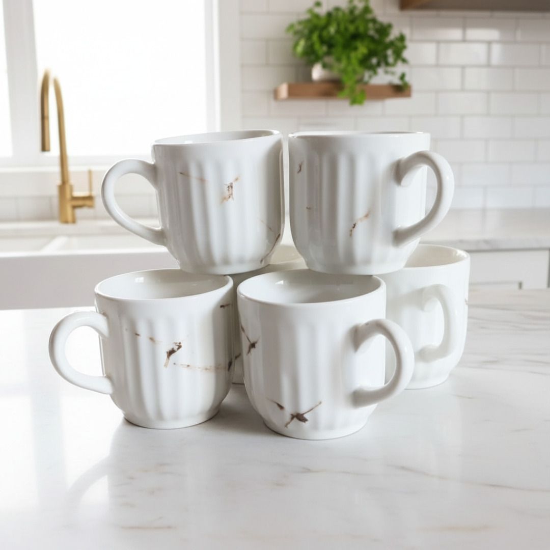 sai shine craft Pack of 6 Bone China Tea cup set of 6 for Home/Office/Gifts-picture-18