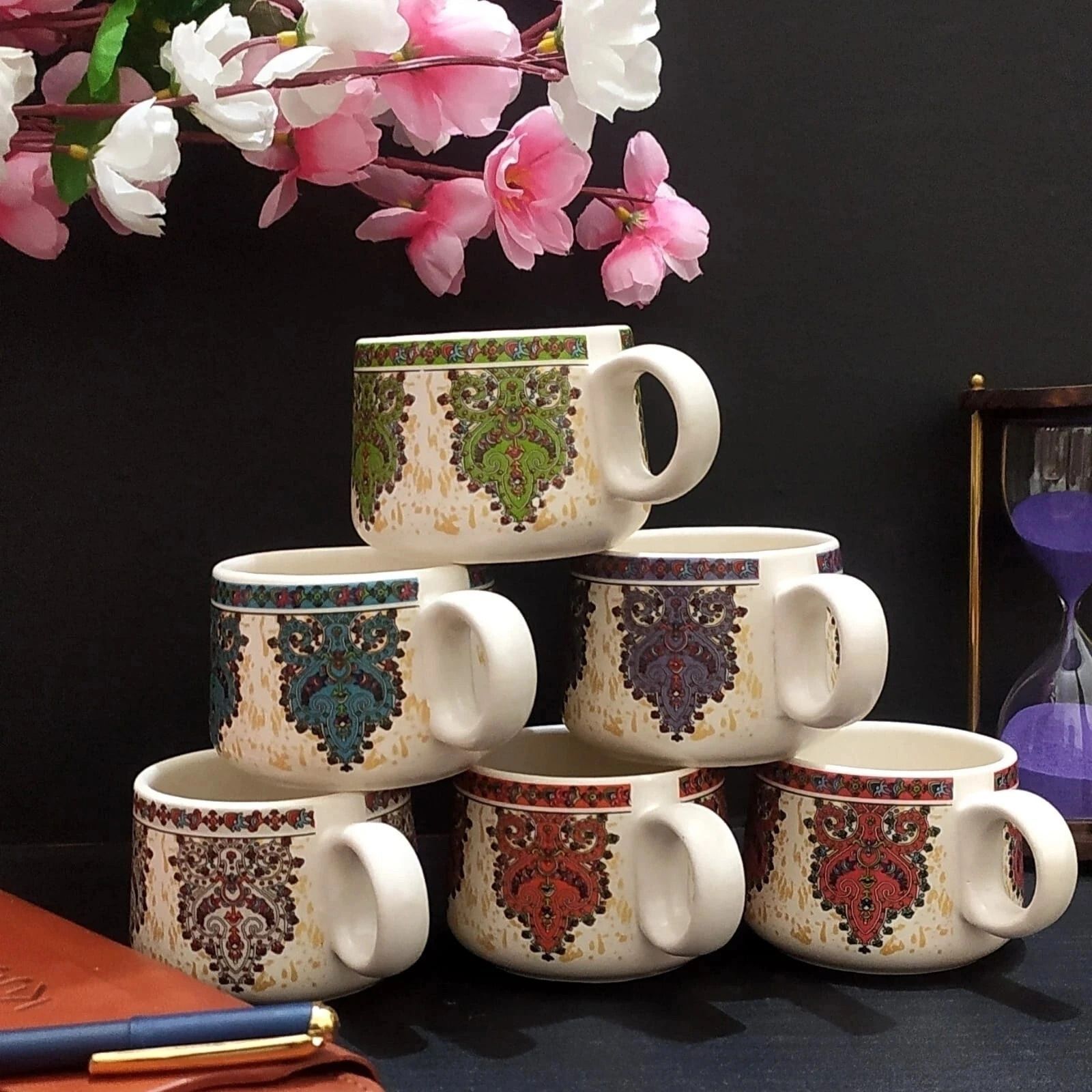 aav world cup Pack of 6 Ceramic Modern multi design art in ancient-picture-18