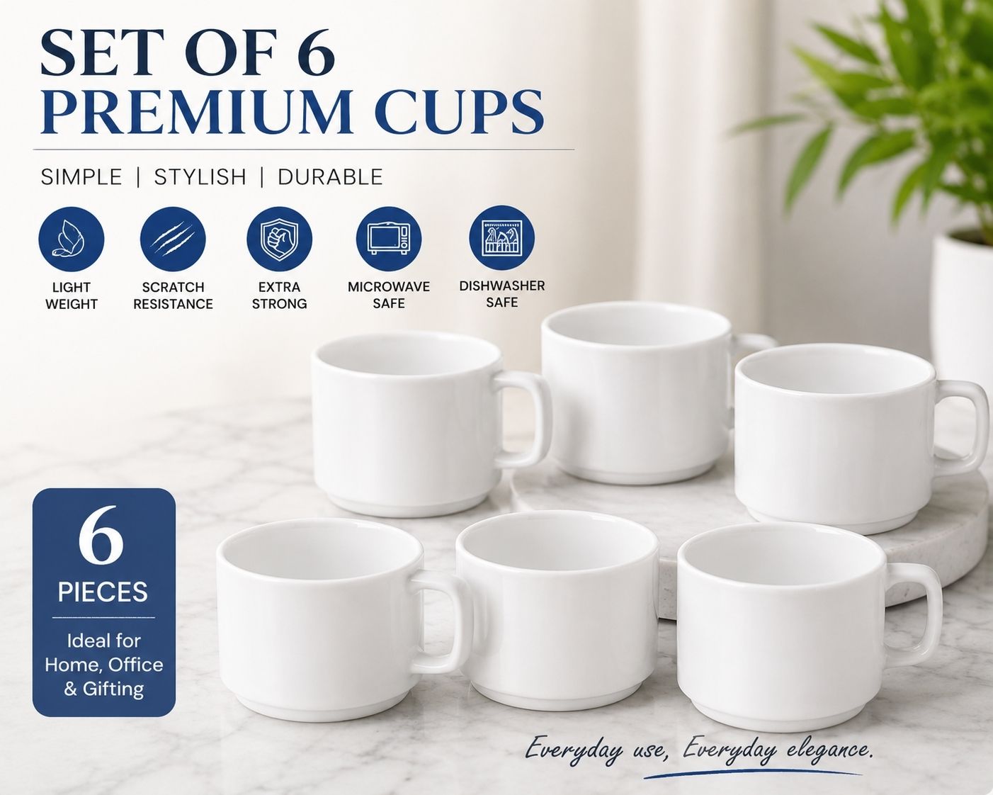 hotelceramics Pack of 6 Ceramic HOTEL CUPS SET OF 6-picture-23