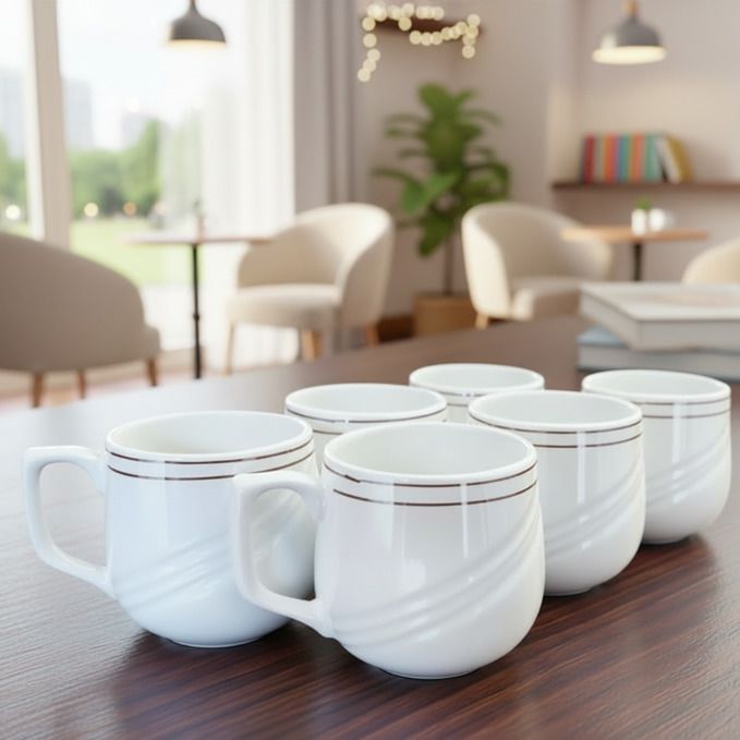 the cuppist Pack of 6 Bone China Tea Cups Set of 6 | Coffee Mugs for Home Office, perfect for gifting-picture-19