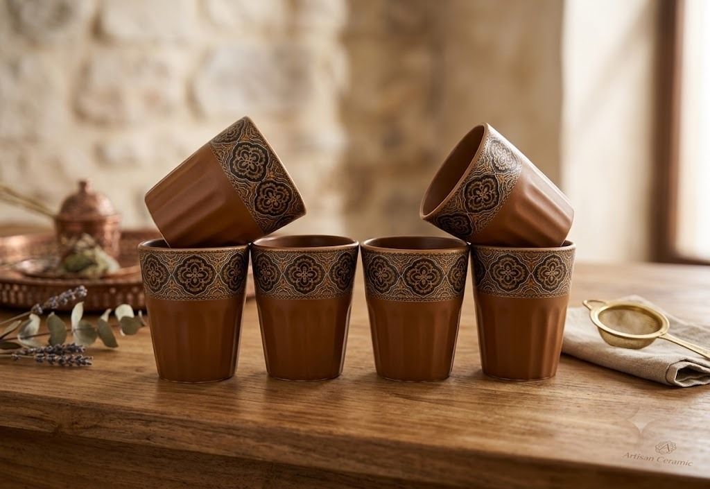 royes creations Pack of 6 Ceramic Ceramic kullad cups-picture-41