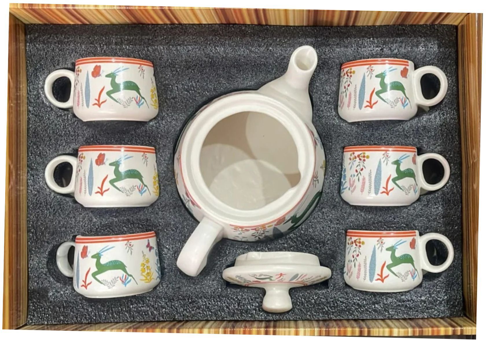 Pack of 7 Ceramic Tea Set Designer Printed Tea & Coffee Set Modern Home & Gift Set Dinner Set-image-29