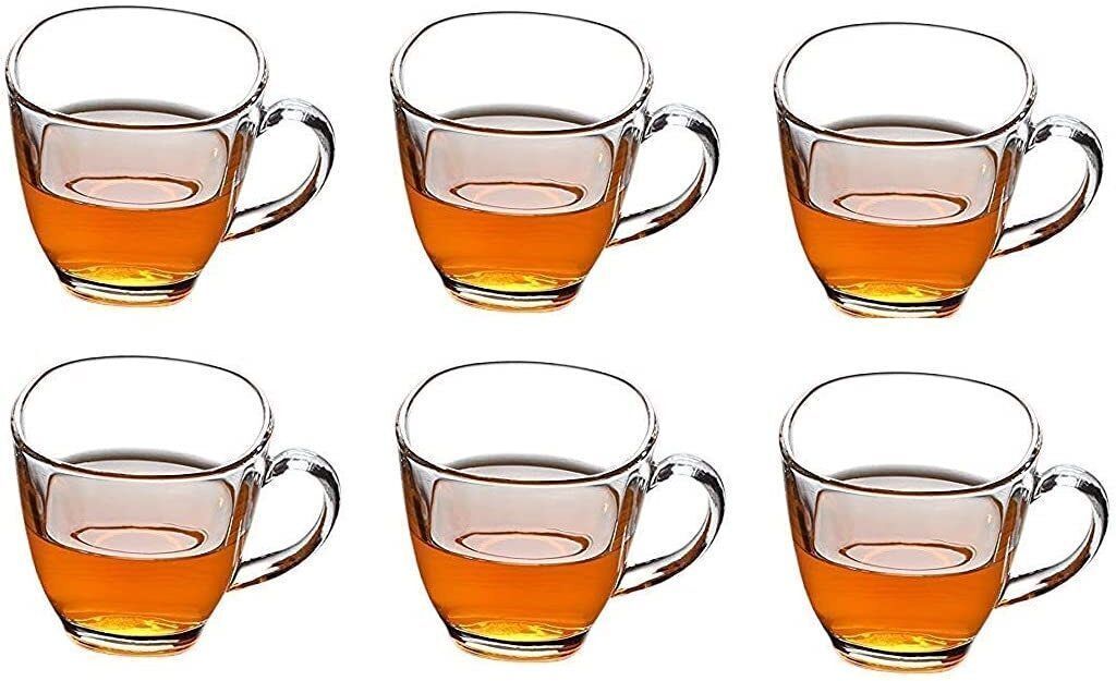 shopbox store Pack of 6 Glass Transparent,Glass Cups Set for Milk Cup, Hot Cold Drinks Cups-picture-36
