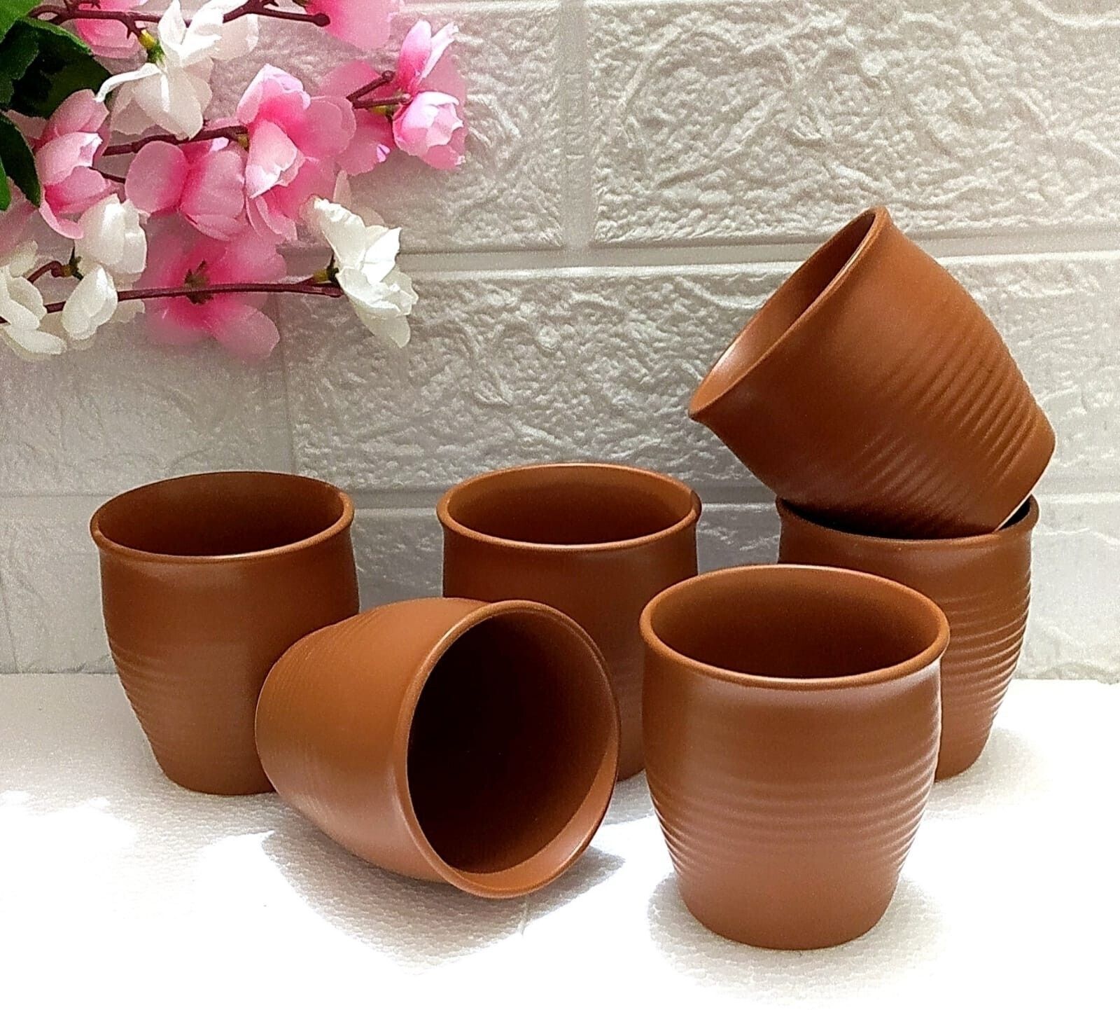 aav world Pack of 6 Ceramic BROWN RING KULLHAR FOR MULTIPURPOSE USE-picture-29