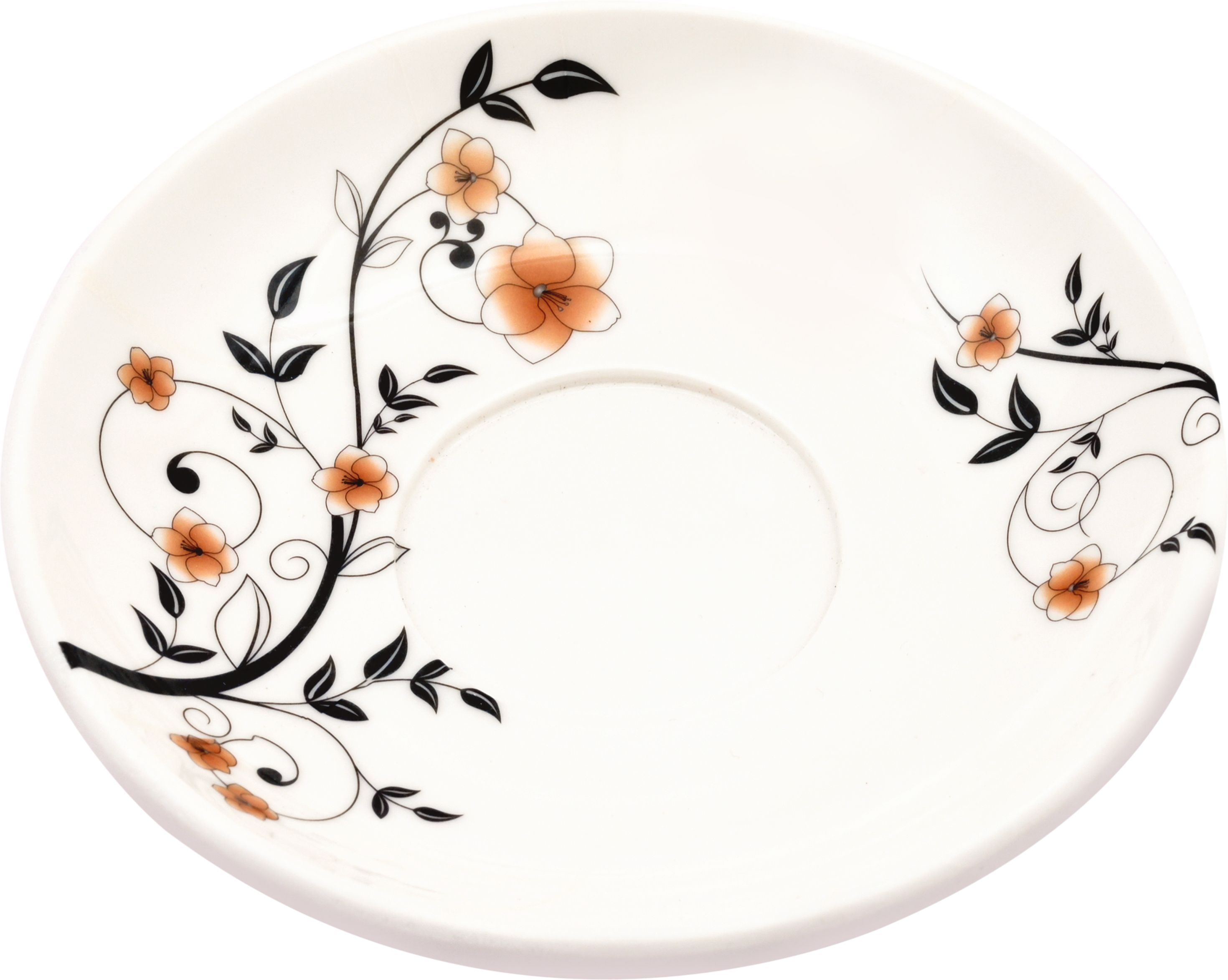 fiza Pack of 6 Melamine Elegant Floral Printed Cup Saucer Plate | Decorative Tea Cup Serving Saucer-picture-13