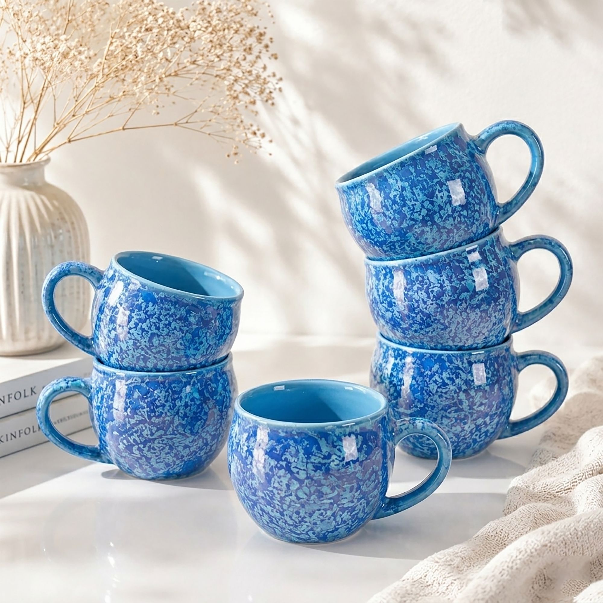 d'maiolica Pack of 6 Ceramic, Bone China Premium Quality Small Size tea cup set of 6, coffee cups-picture-12