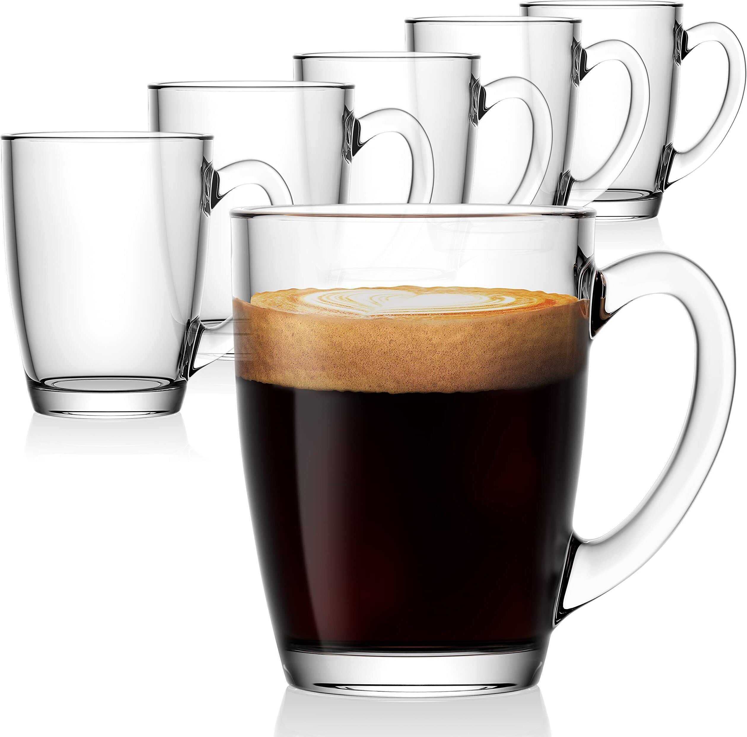 shopbox store Pack of 6 Glass Premium Glass Coffee Mug Tea Cups Set-picture-28