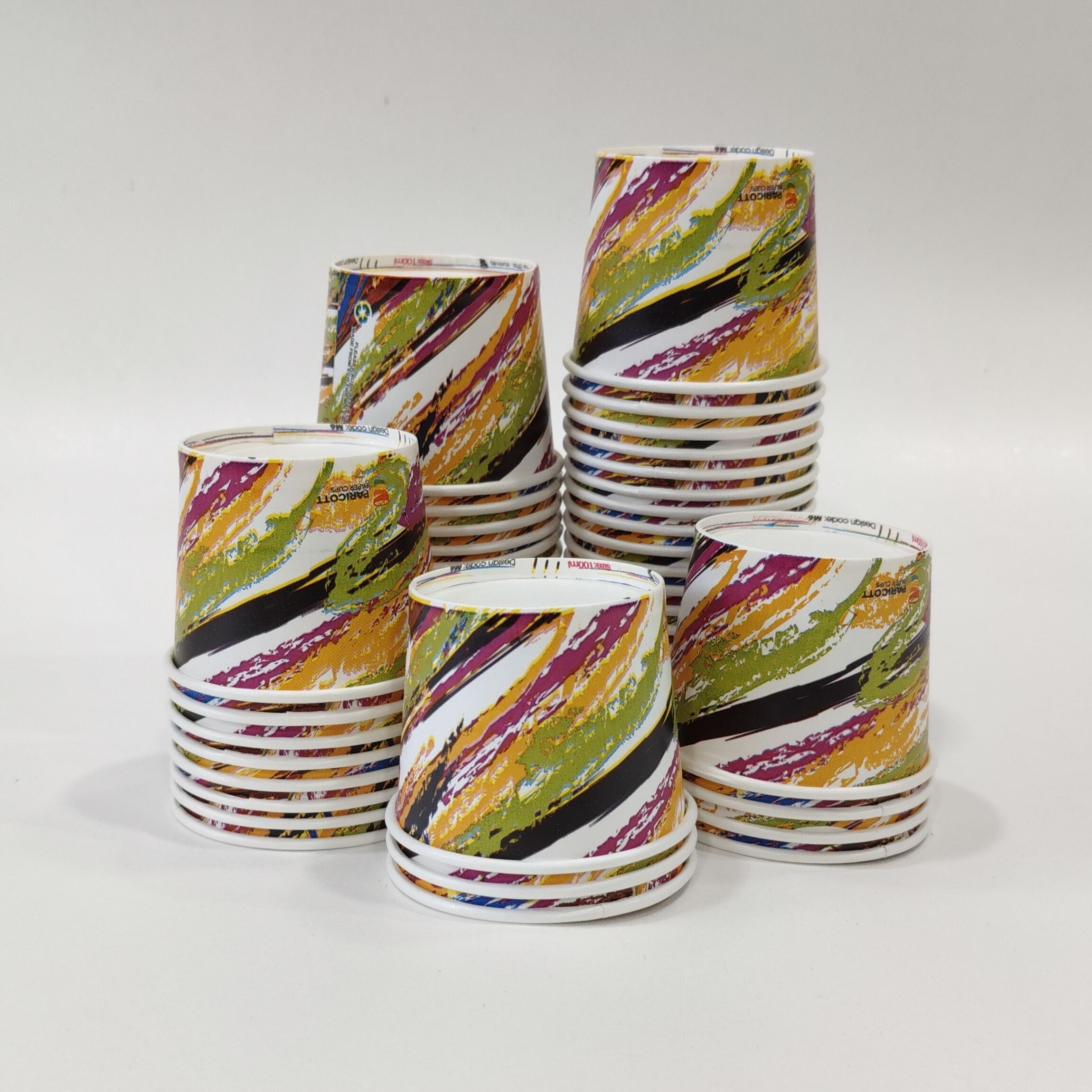 paricott Pack of 100 Paper NEW26_Cups 100ml Crayon Printed Disposable Party for Hot & Cold Beverages-picture-14
