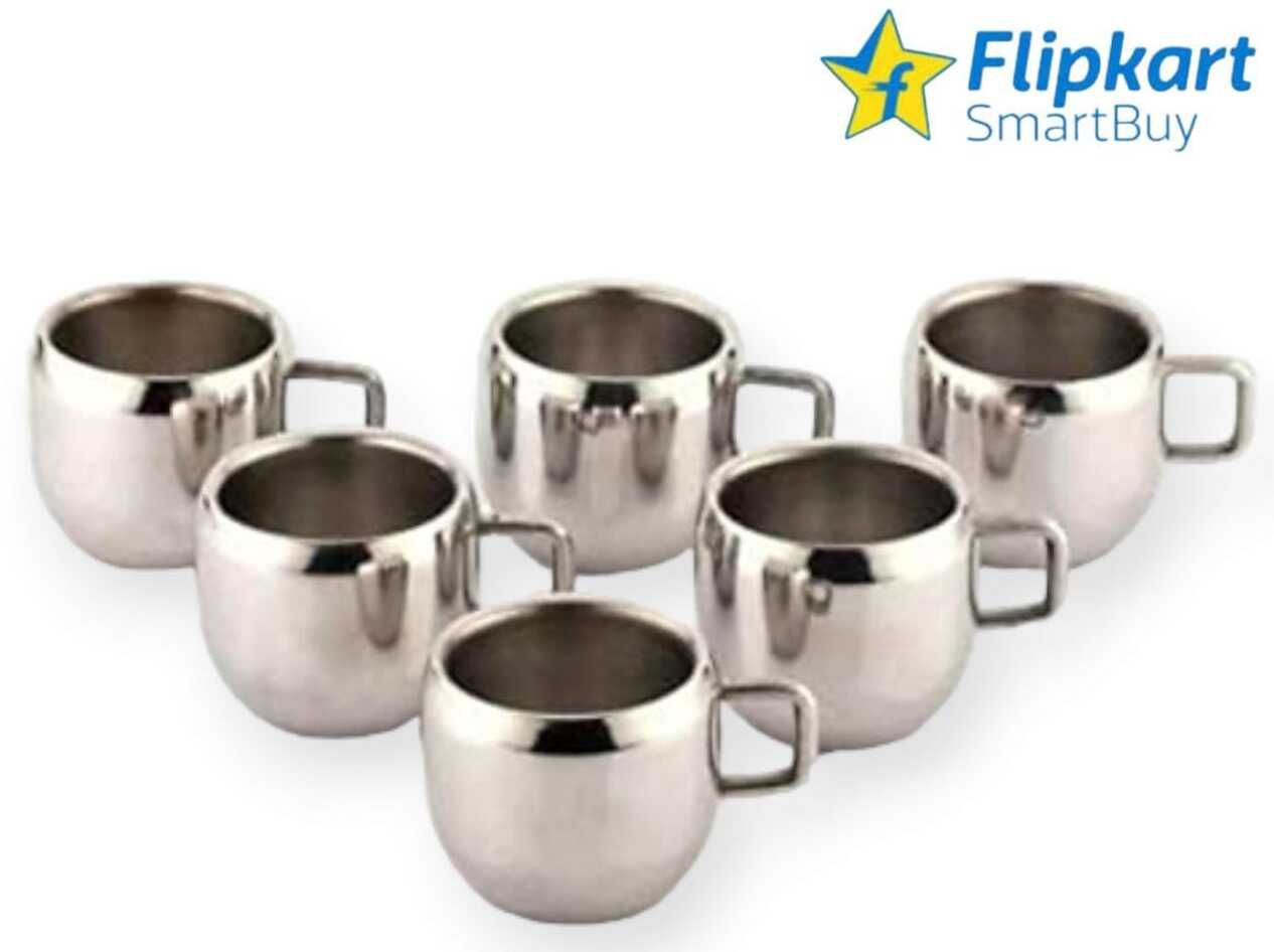 Pack of 6 Stainless Steel Tea & Coffee Cups| Stainless Steel Double Wall Tea Cup| Hot Inside, Cold Outside-image-29
