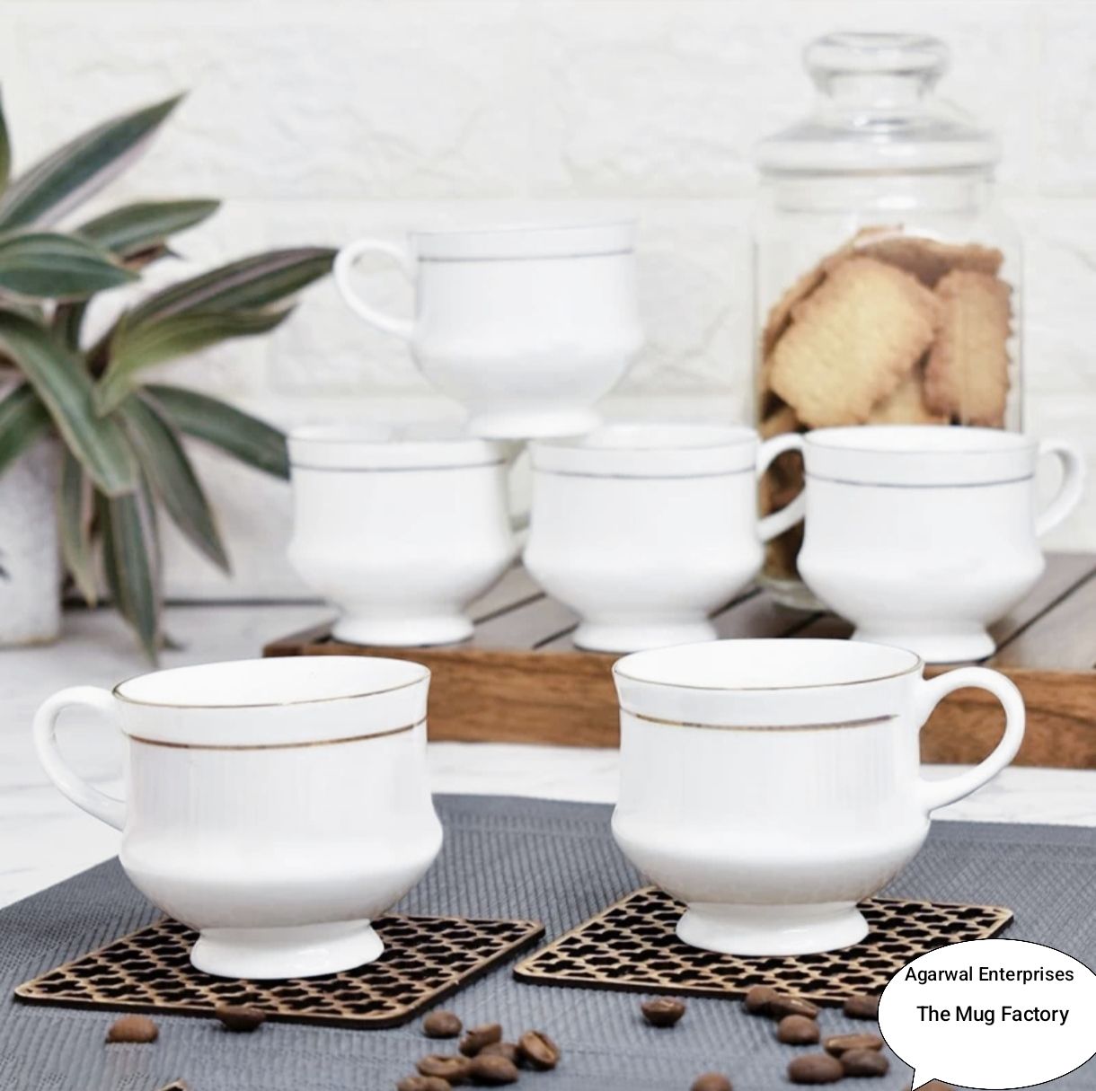 agarwals enterprises Pack of 6 Ceramic Pack of 6 Ceramic Mona White Tea Cups Set of 6 | Coffee Mugs f...-picture-19
