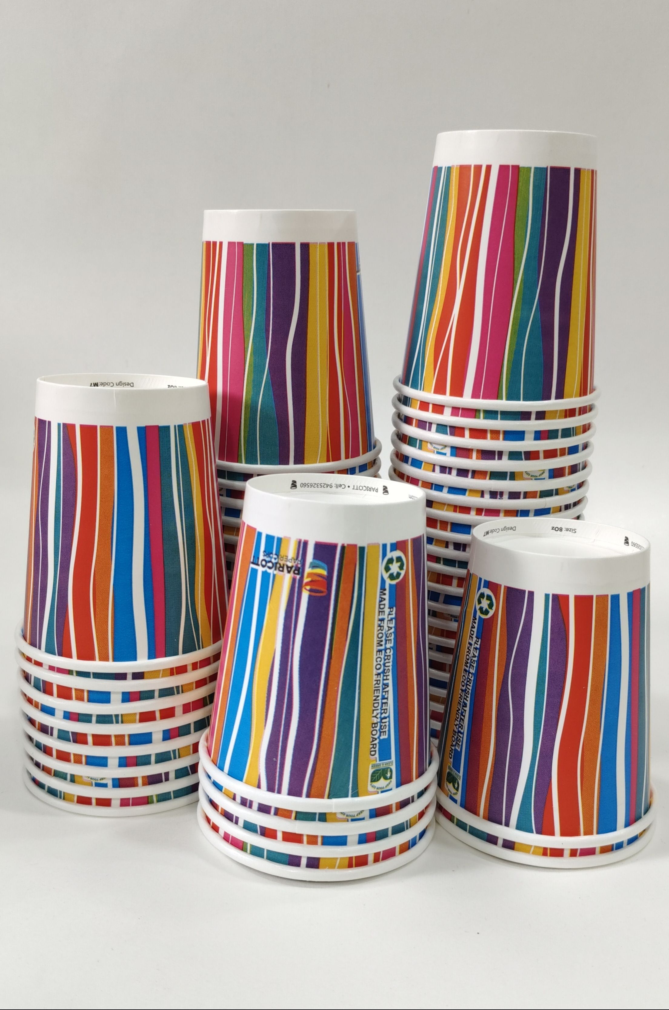 paricott Pack of 100 Paper NEW26_8oz_Stripe_100-picture-11