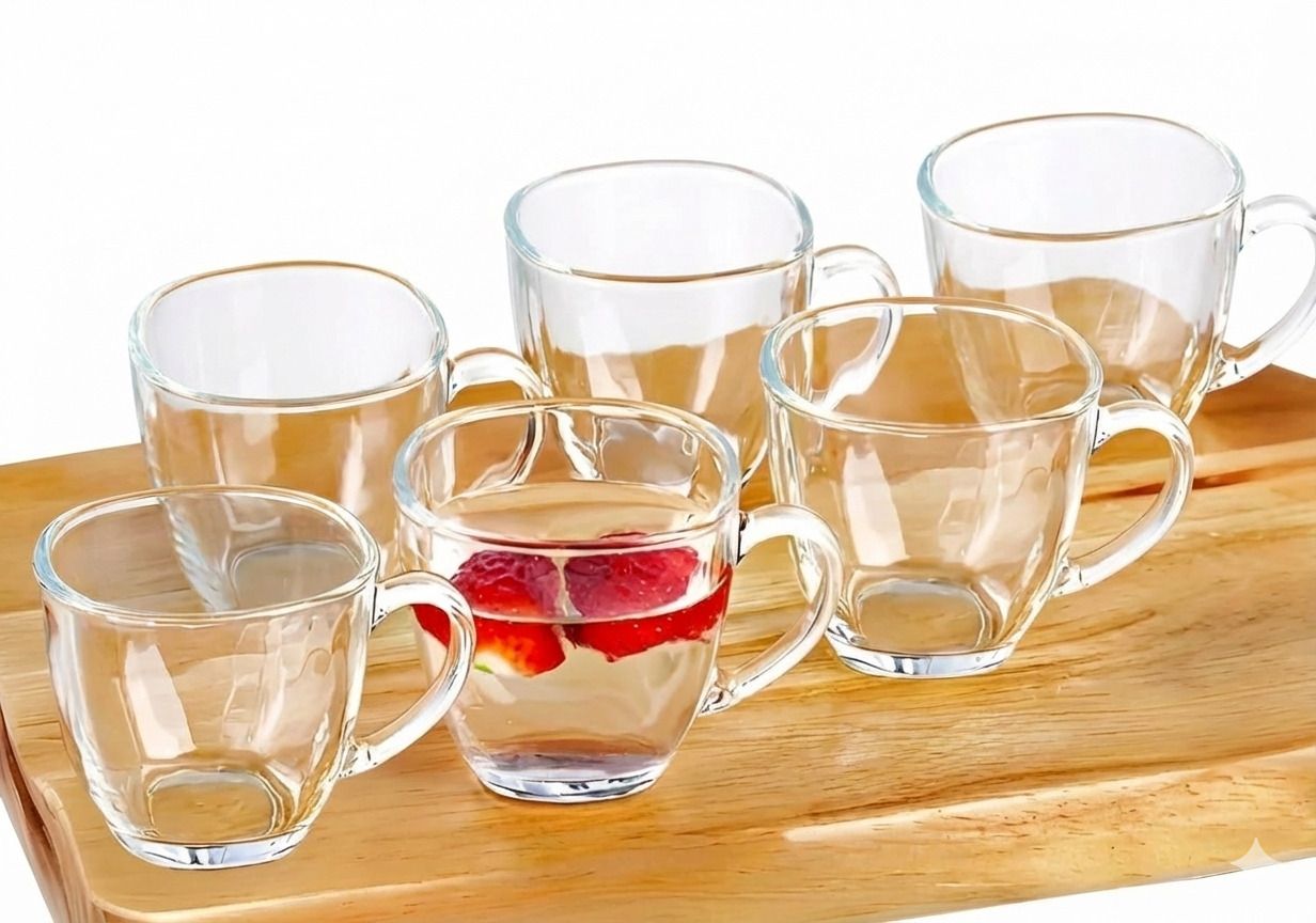 dekeanshka Pack of 6 Glass Elegant Transparent Glass Tea Cup-picture-21
