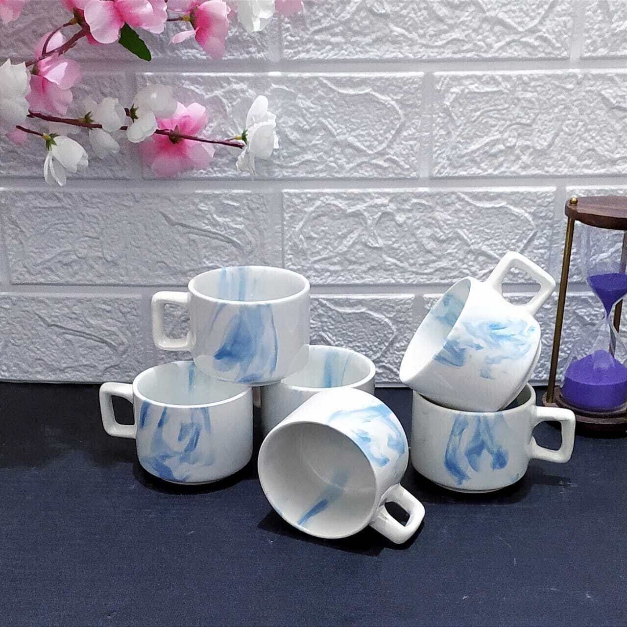 aav world Pack of 6 Ceramic Ceramic Coffee/Tea Cups Beautiful Cup Round Shape Big Size For Hotel-picture-38