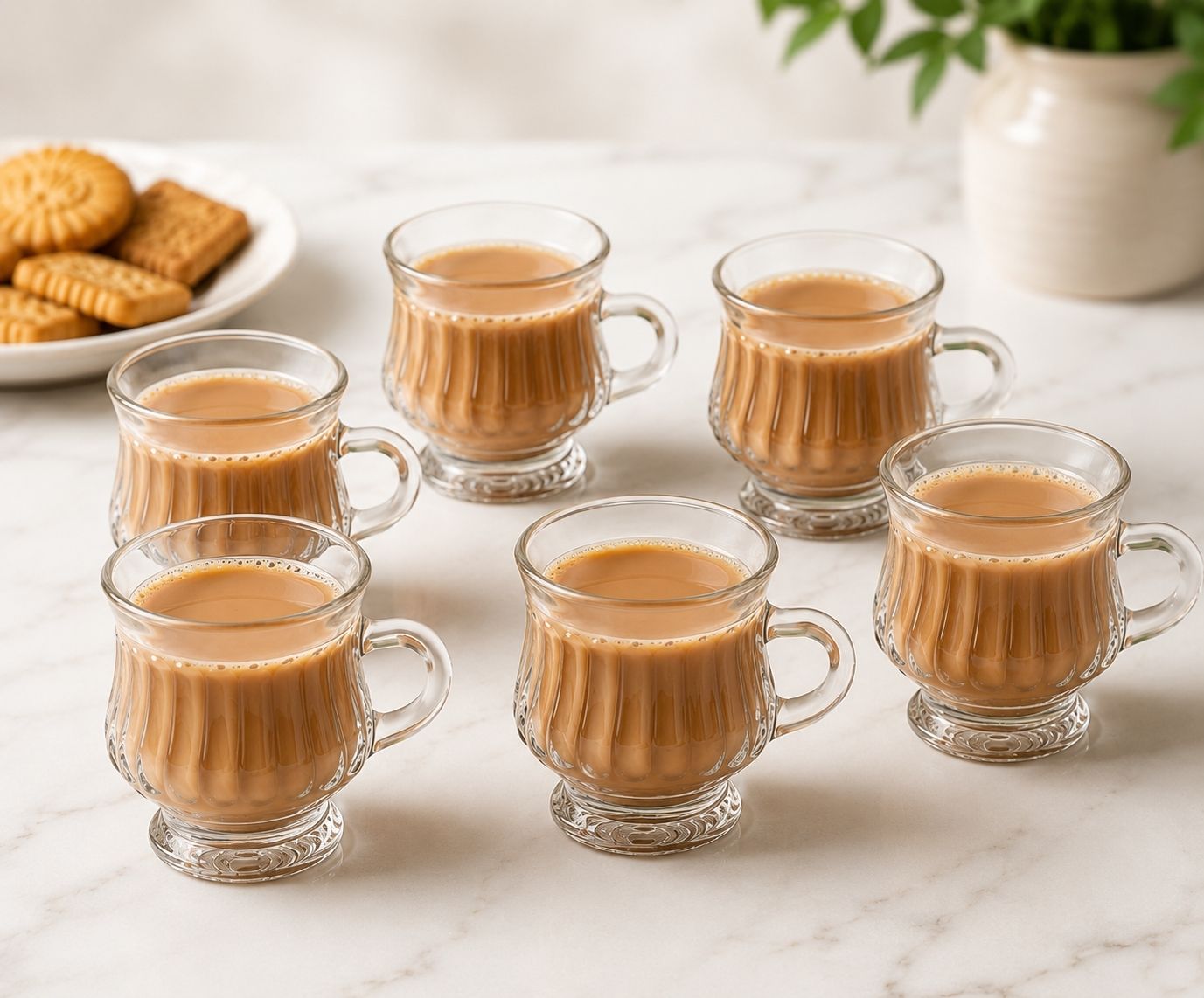 gangajali Pack of 6 Glass Premium Glass Tea Cup Set 120 ml (Set of 6)-picture-11