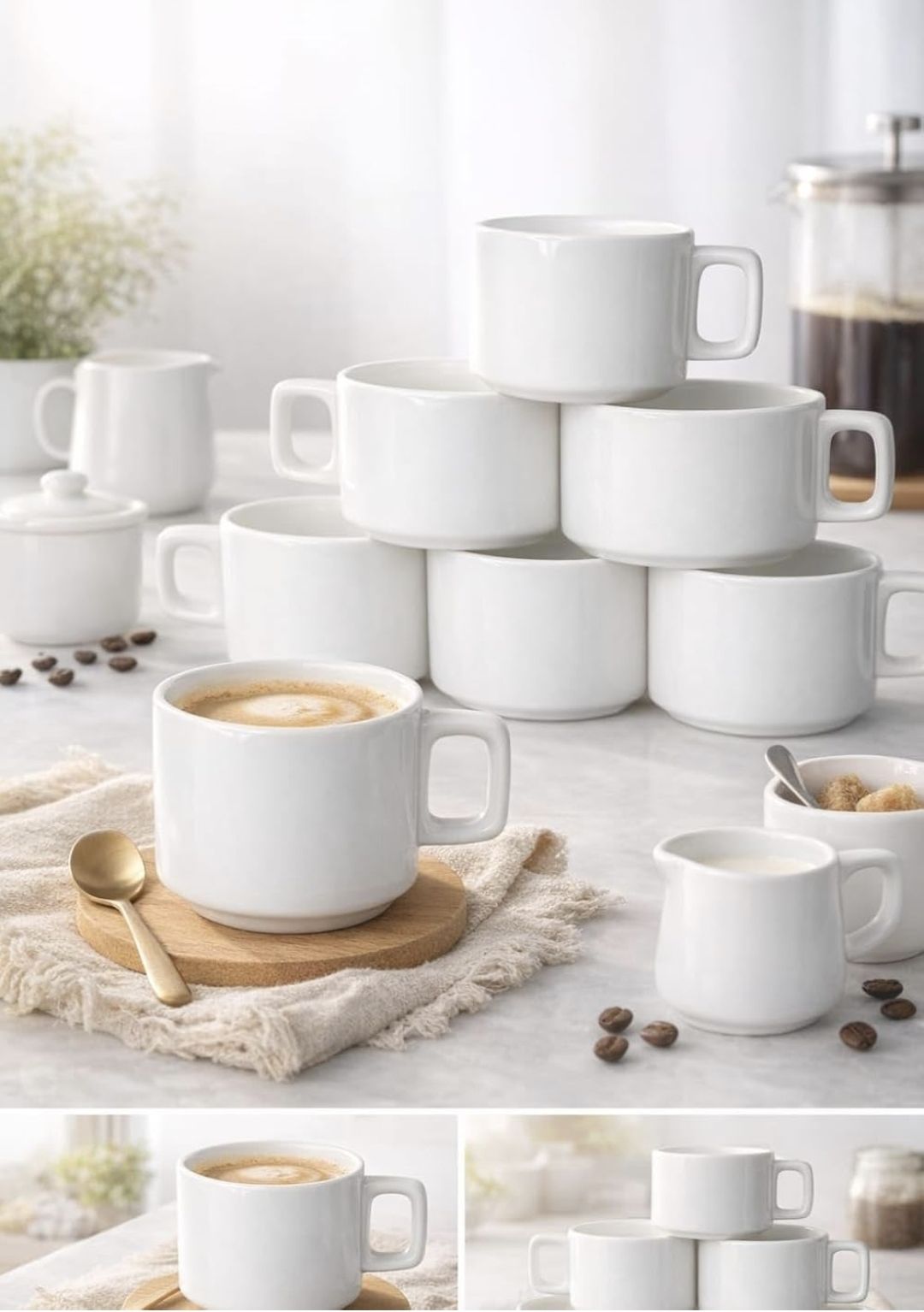 himanshuceramic Pack of 6 Ceramic Exclusive cup pack of 6 Full Print Cups white Hotel Design-picture-11